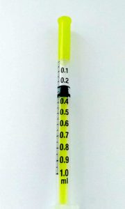 ML mix quarter syringe of water for Melanotan 2 tanning injections